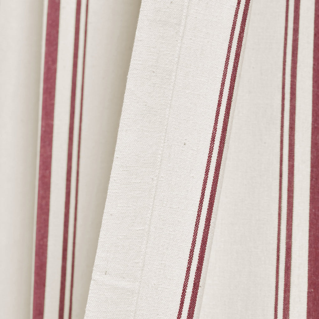 Paire de rideaux de fenêtre en coton teint en fil à rayures style ferme Lush Decor