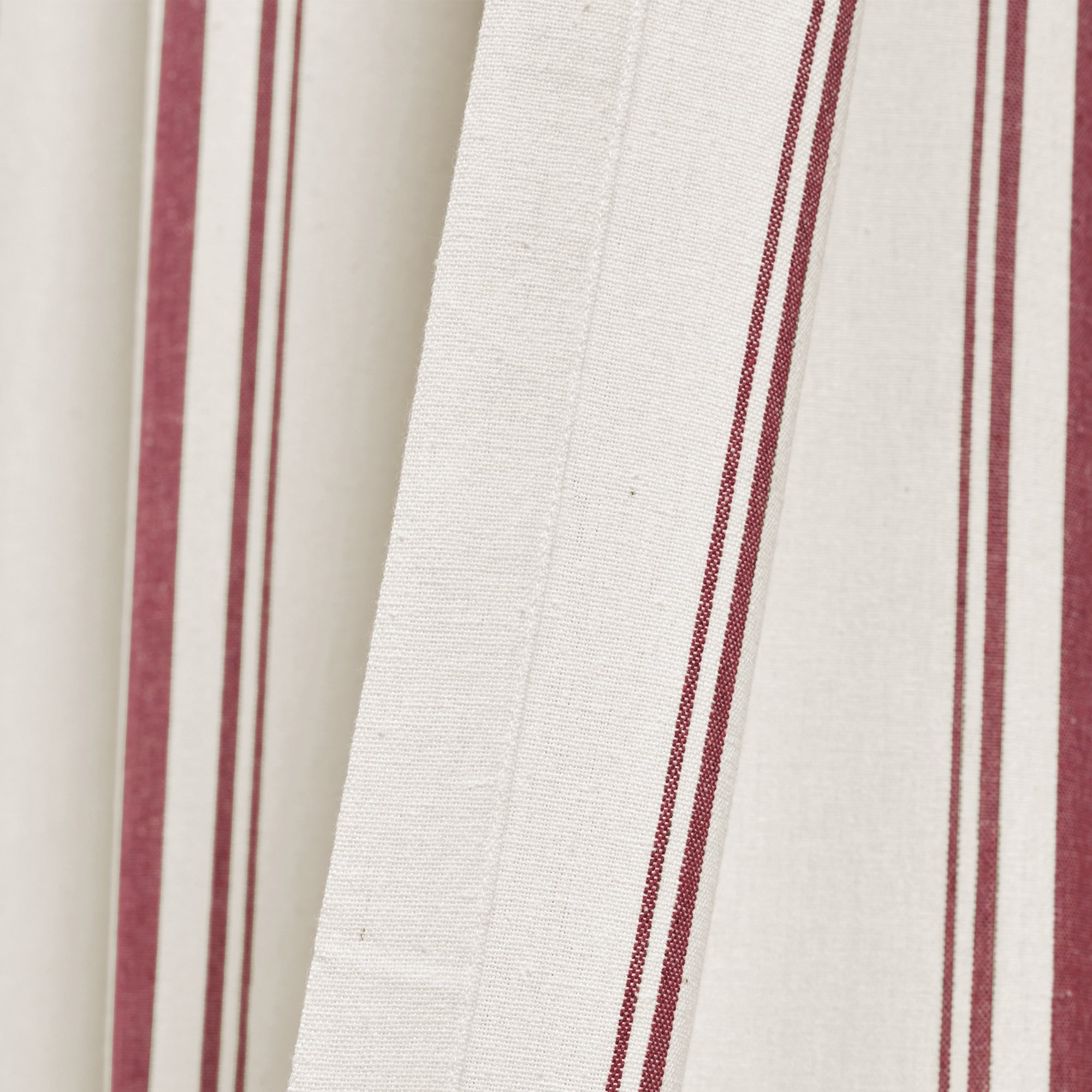 Paire de rideaux de fenêtre en coton teint en fil à rayures style ferme Lush Decor