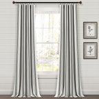 Paire de rideaux de fenêtre en coton teint en fil à rayures style ferme Lush Decor