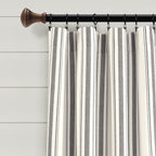 Paire de rideaux de fenêtre en coton teint en fil à rayures style ferme Lush Decor