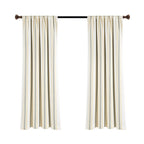Paire de rideaux de fenêtre en coton teint en fil à rayures style ferme Lush Decor