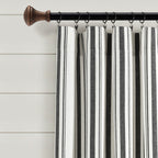 Paire de rideaux de fenêtre en coton teint en fil à rayures style ferme Lush Decor