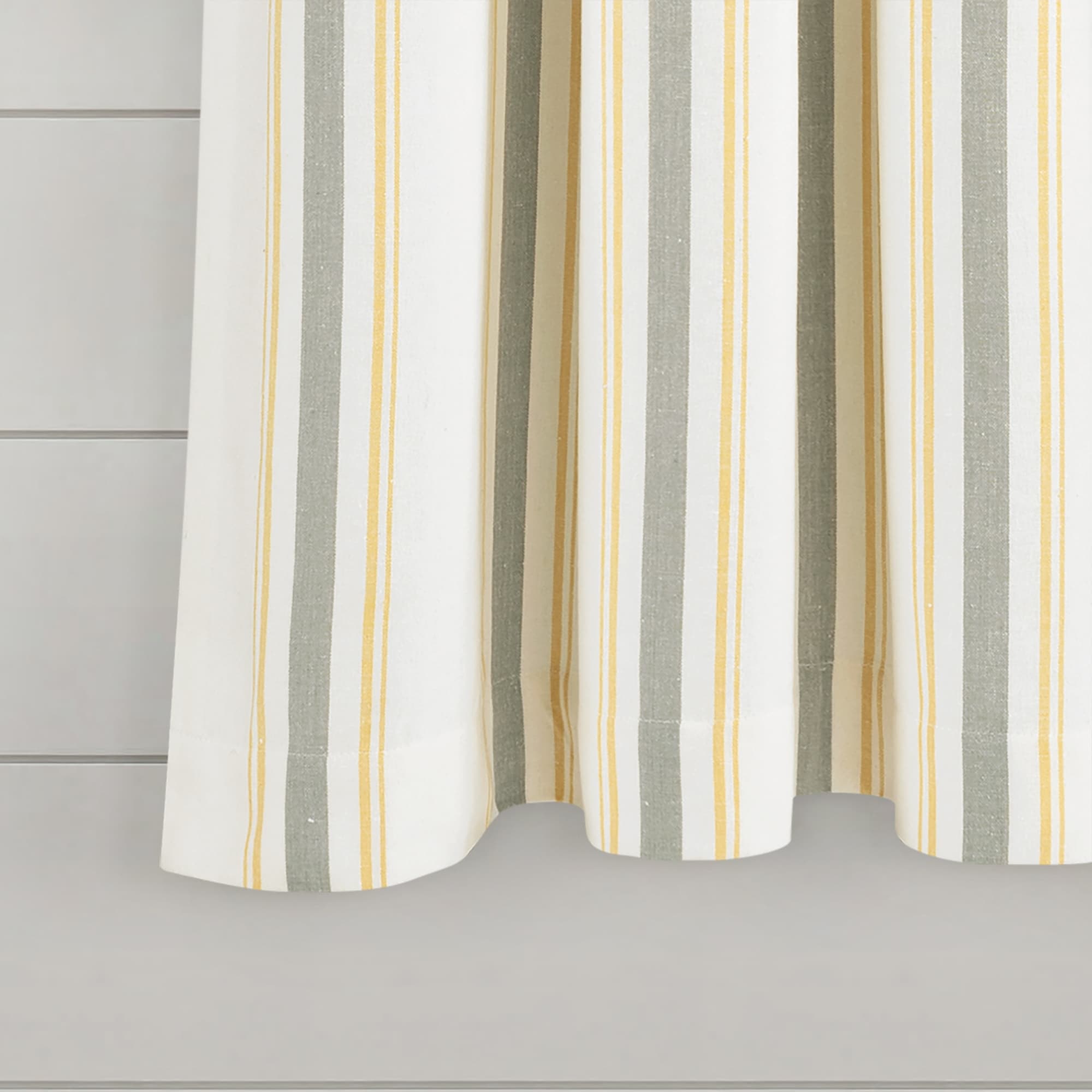 Paire de rideaux de fenêtre en coton teint en fil à rayures style ferme Lush Decor