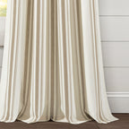 Paire de rideaux de fenêtre en coton teint en fil à rayures style ferme Lush Decor
