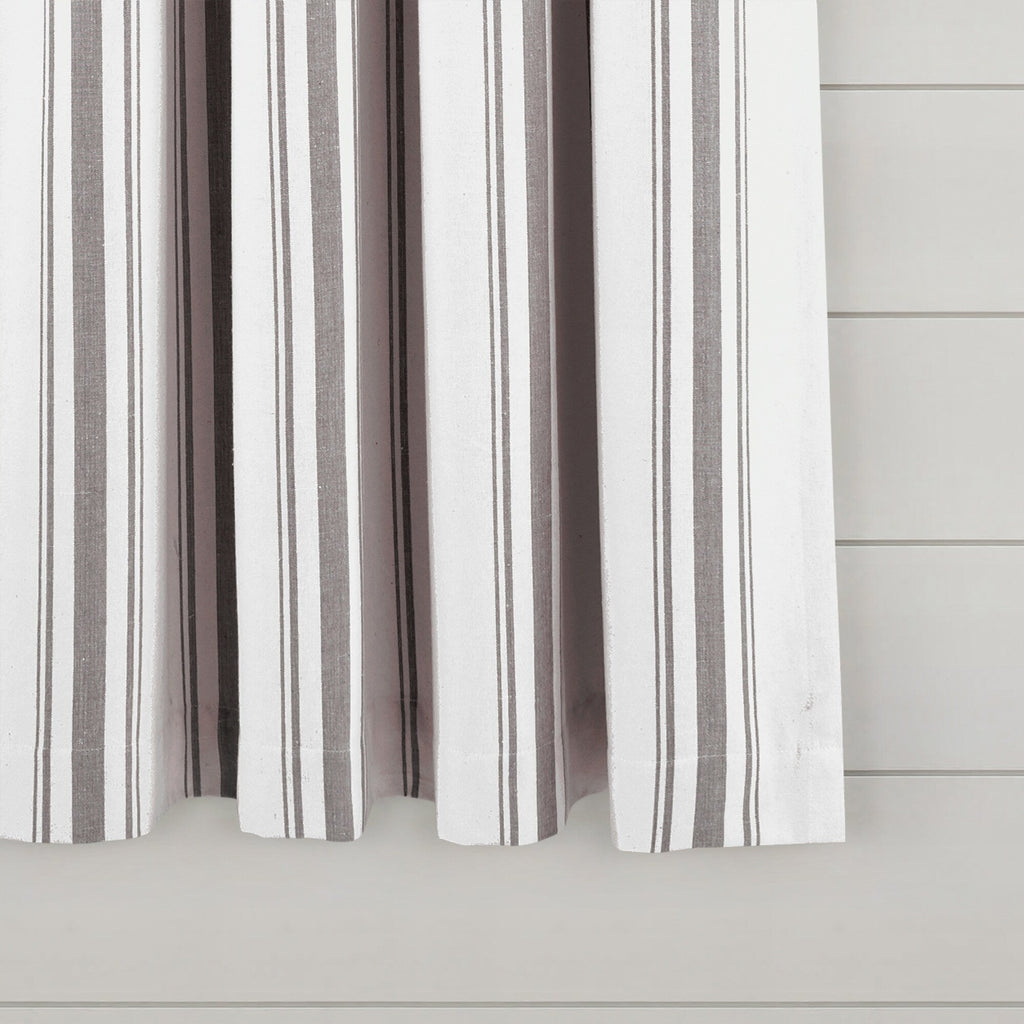 Paire de rideaux de fenêtre en coton teint en fil à rayures style ferme Lush Decor