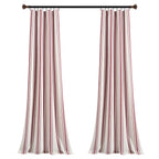 Paire de rideaux de fenêtre en coton teint en fil à rayures style ferme Lush Decor