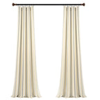 Paire de rideaux de fenêtre en coton teint en fil à rayures style ferme Lush Decor