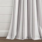 Paire de rideaux de fenêtre en coton teint en fil à rayures style ferme Lush Decor