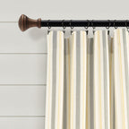Paire de rideaux de fenêtre en coton teint en fil à rayures style ferme Lush Decor