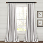 Paire de rideaux de fenêtre en coton teint en fil à rayures style ferme Lush Decor