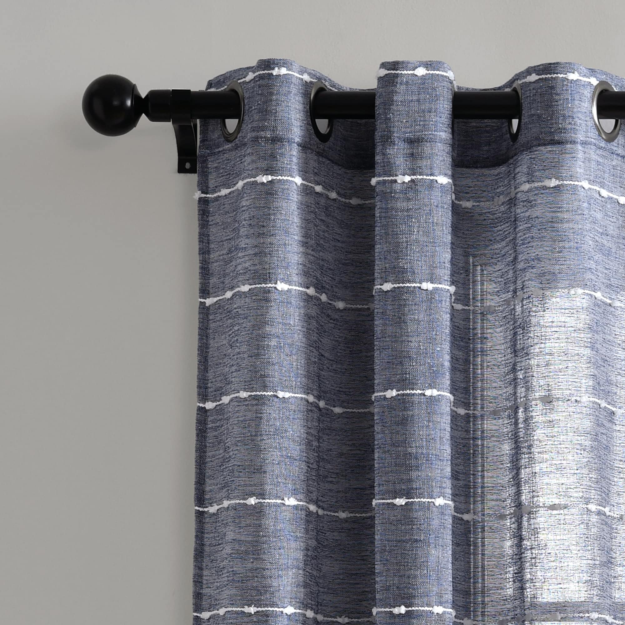 Paire de rideaux transparents texturés à œillets de style ferme Lush Decor