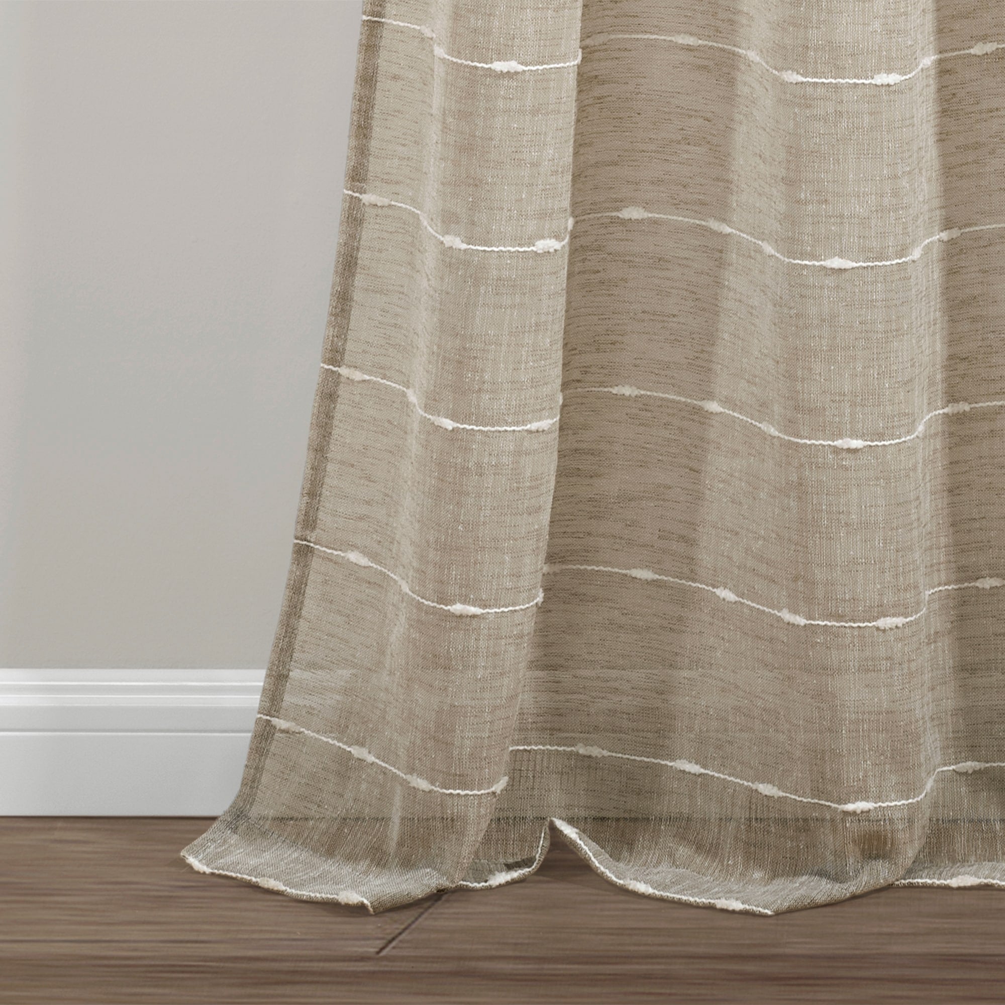 Paire de rideaux transparents texturés à œillets de style ferme Lush Decor