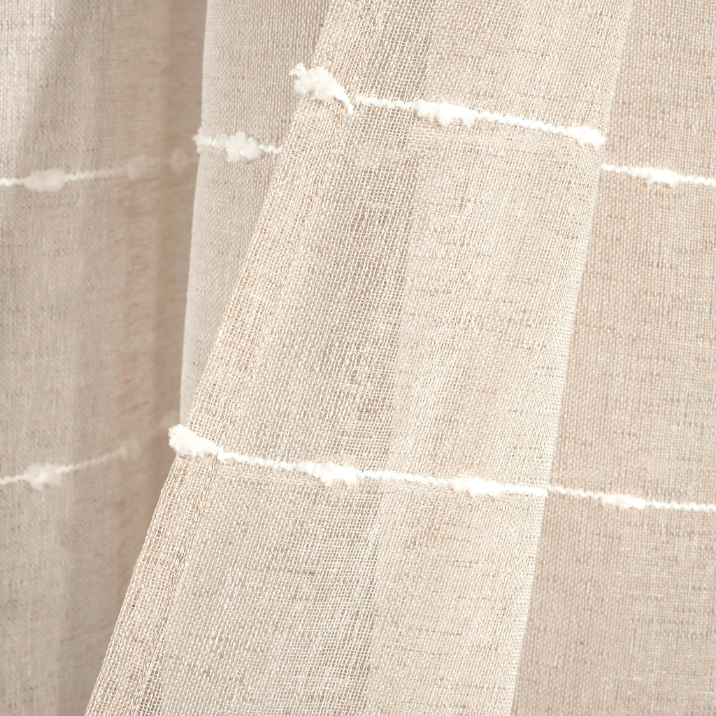 Paire de rideaux transparents texturés à œillets de style ferme Lush Decor
