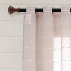 Paire de rideaux transparents texturés à œillets de style ferme Lush Decor