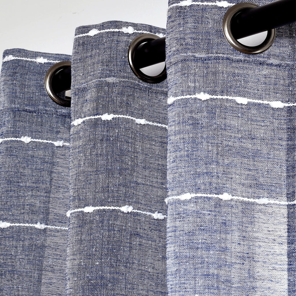 Paire de rideaux transparents texturés à œillets de style ferme Lush Decor