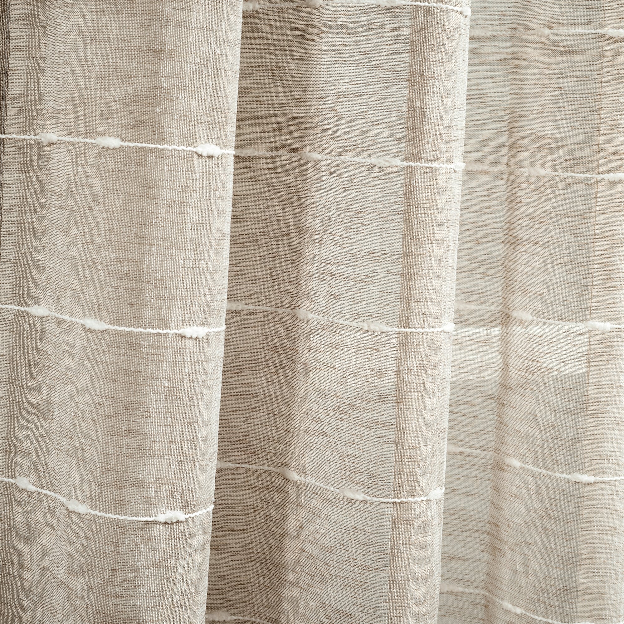 Paire de rideaux transparents texturés à œillets de style ferme Lush Decor