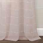Paire de rideaux transparents texturés à œillets de style ferme Lush Decor