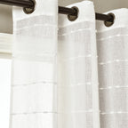 Paire de rideaux transparents texturés à œillets de style ferme Lush Decor
