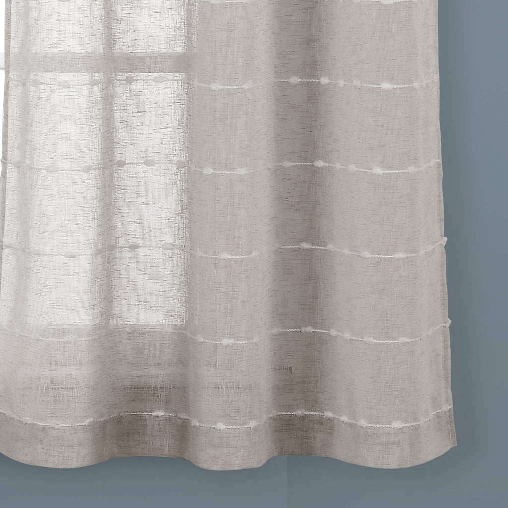 Paire de rideaux transparents texturés à œillets de style ferme Lush Decor