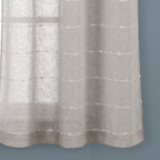 Paire de rideaux transparents texturés à œillets de style ferme Lush Decor