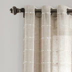 Paire de rideaux transparents texturés à œillets de style ferme Lush Decor