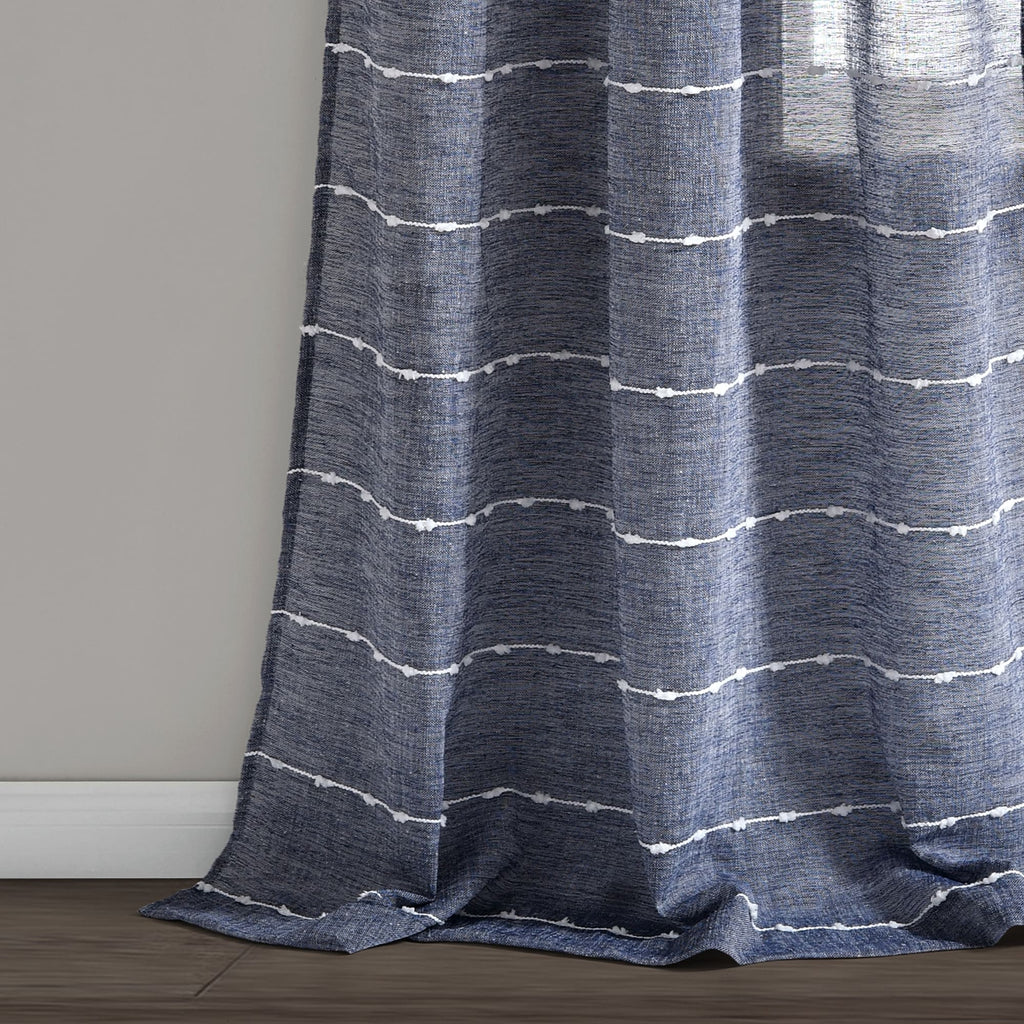 Paire de rideaux transparents texturés à œillets de style ferme Lush Decor