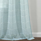 Paire de rideaux transparents texturés à œillets de style ferme Lush Decor