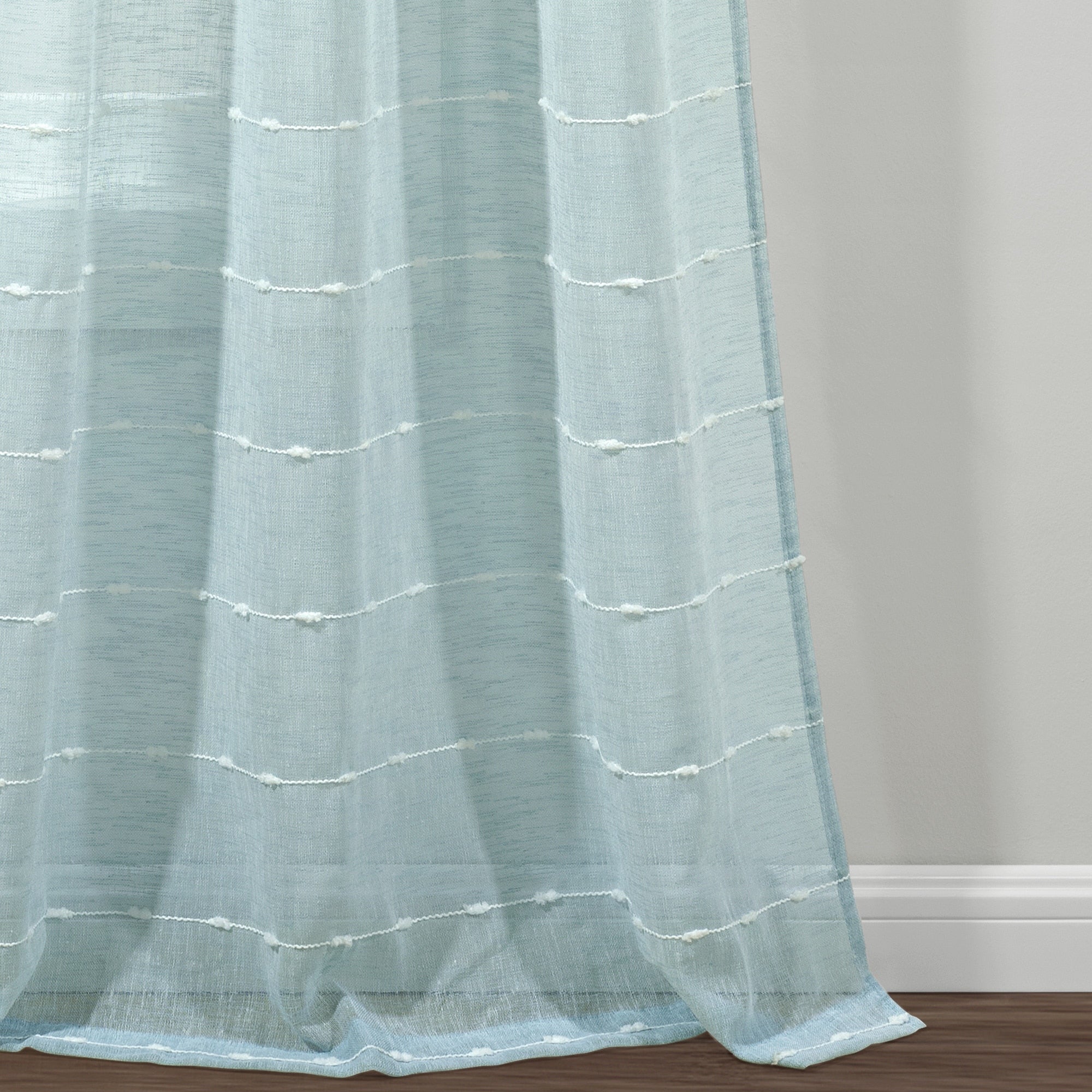 Paire de rideaux transparents texturés à œillets de style ferme Lush Decor