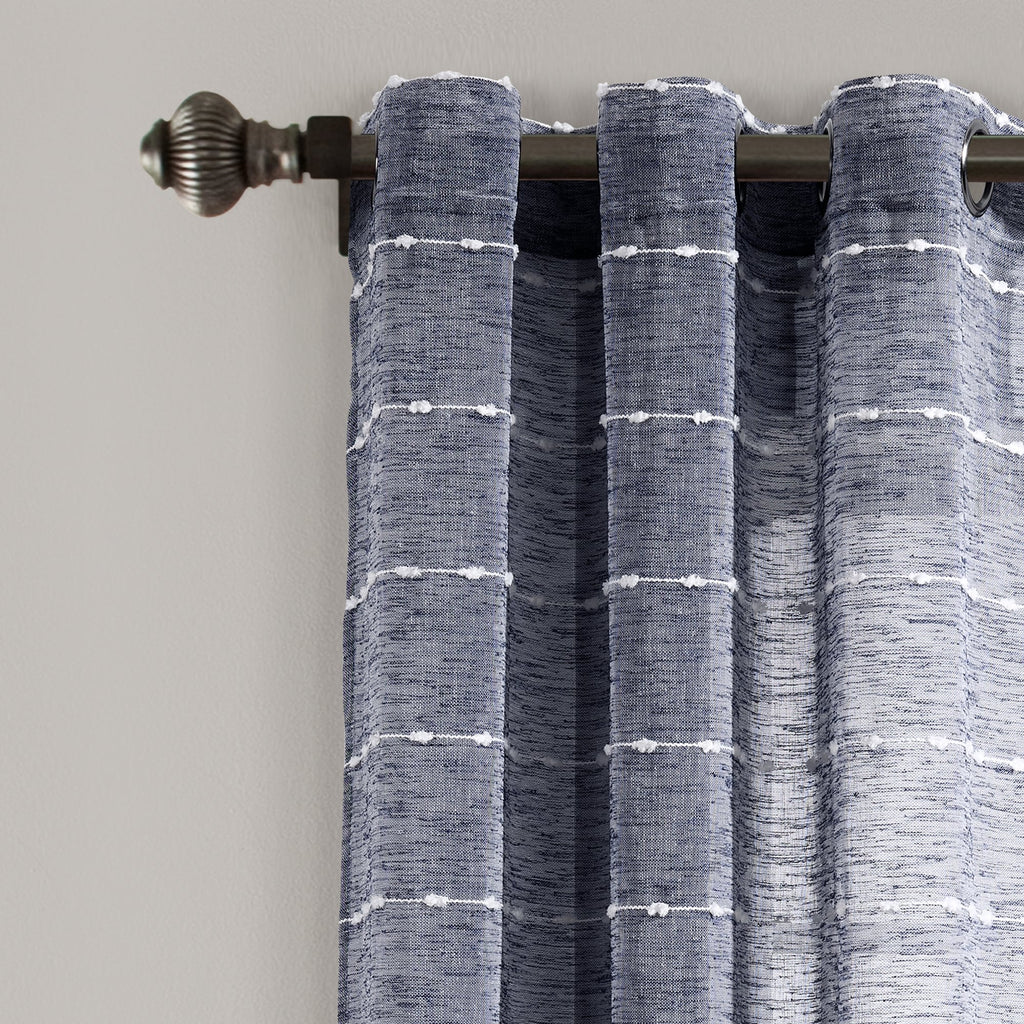 Paire de rideaux transparents texturés à œillets de style ferme Lush Decor