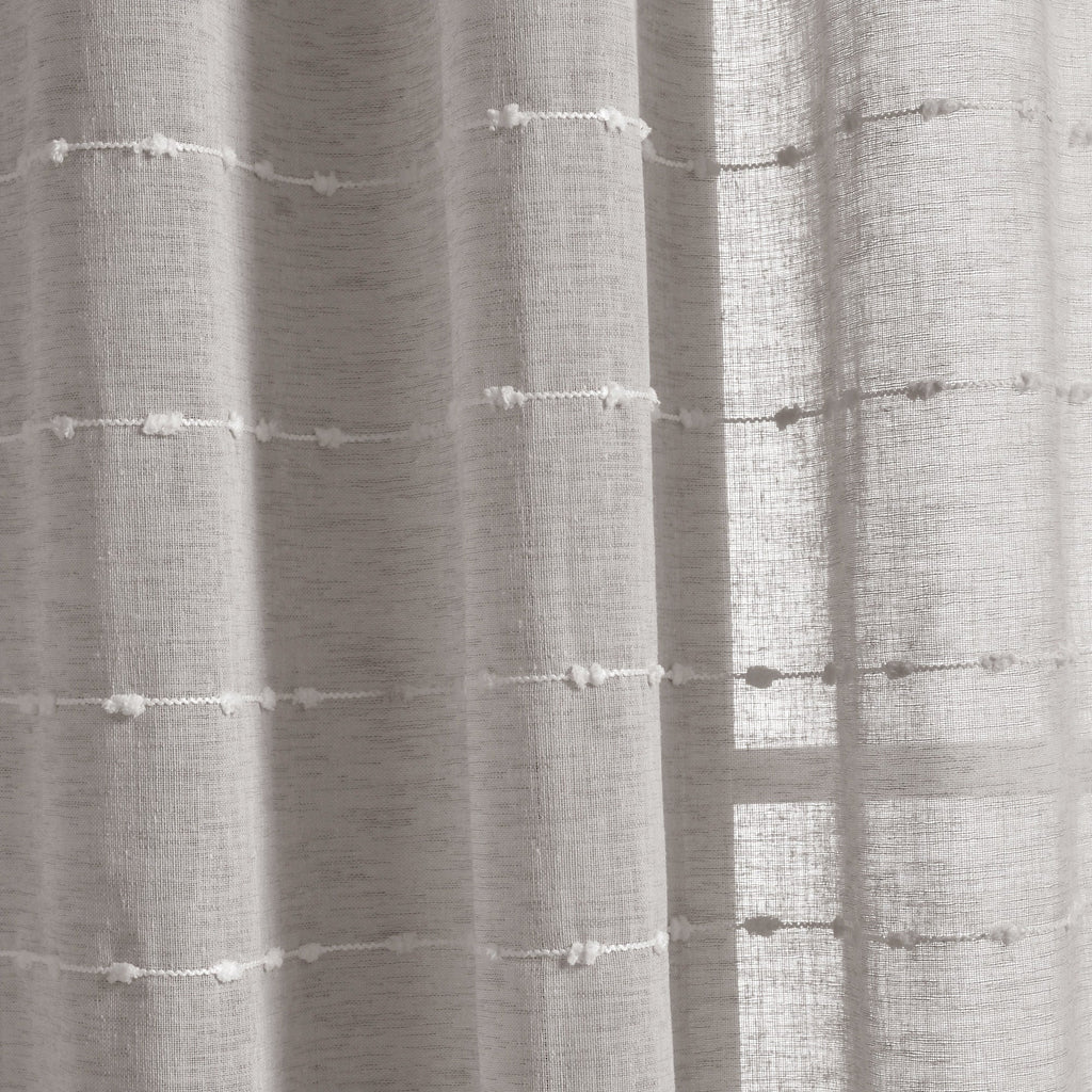 Paire de rideaux transparents texturés à œillets de style ferme Lush Decor