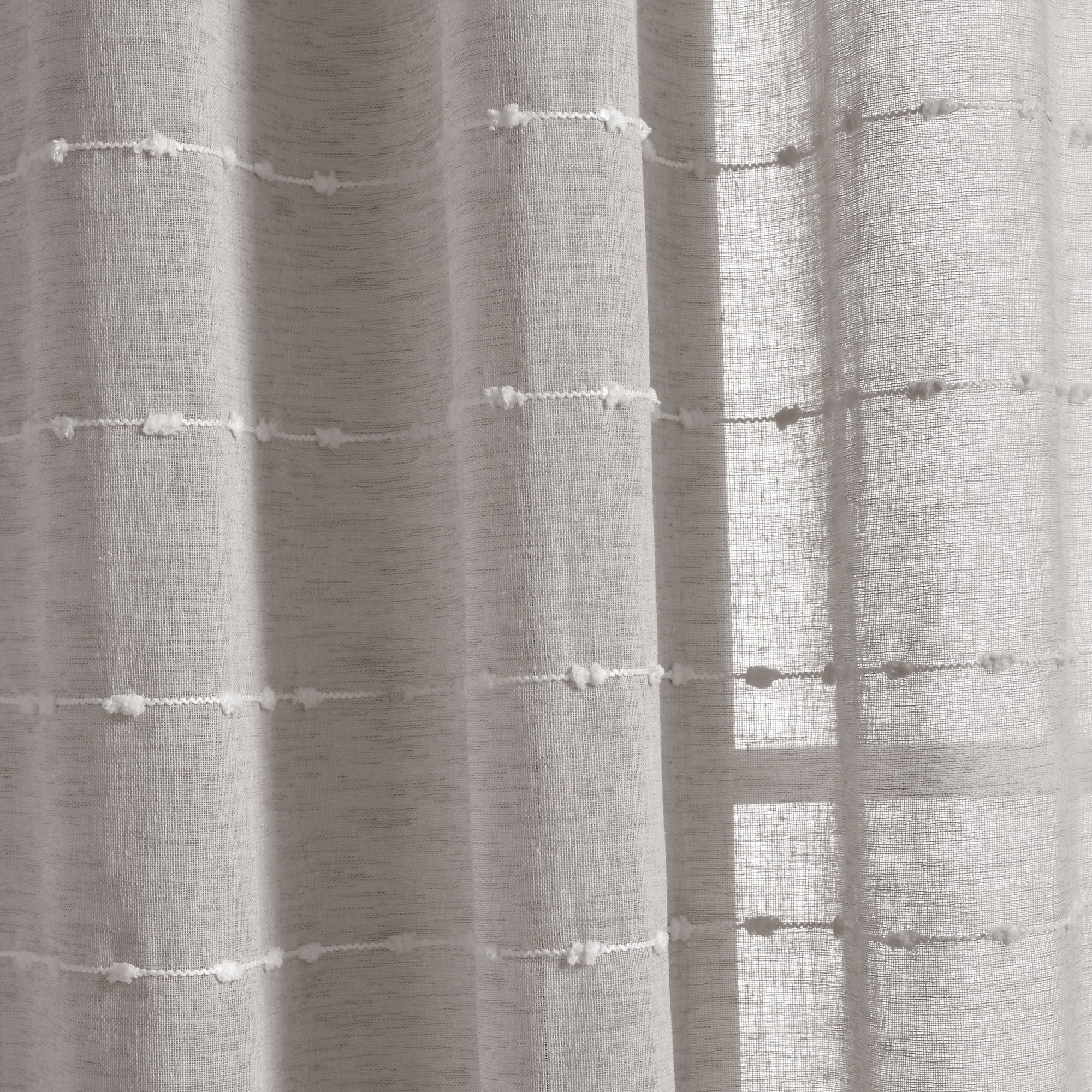 Paire de rideaux transparents texturés à œillets de style ferme Lush Decor
