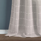 Paire de rideaux transparents texturés à œillets de style ferme Lush Decor