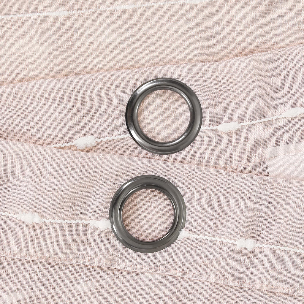 Paire de rideaux transparents texturés à œillets de style ferme Lush Decor