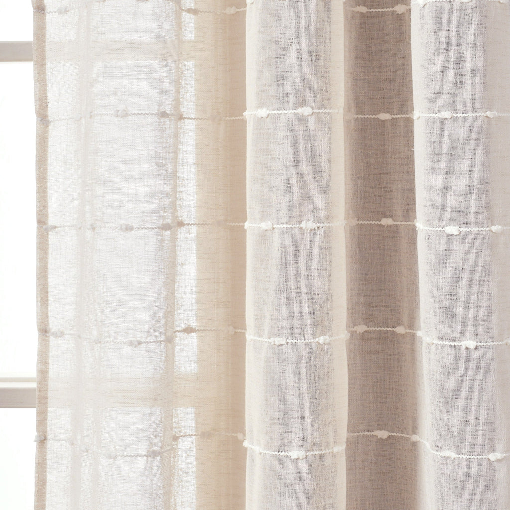 Paire de rideaux transparents texturés à œillets de style ferme Lush Decor
