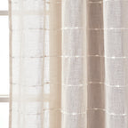 Paire de rideaux transparents texturés à œillets de style ferme Lush Decor
