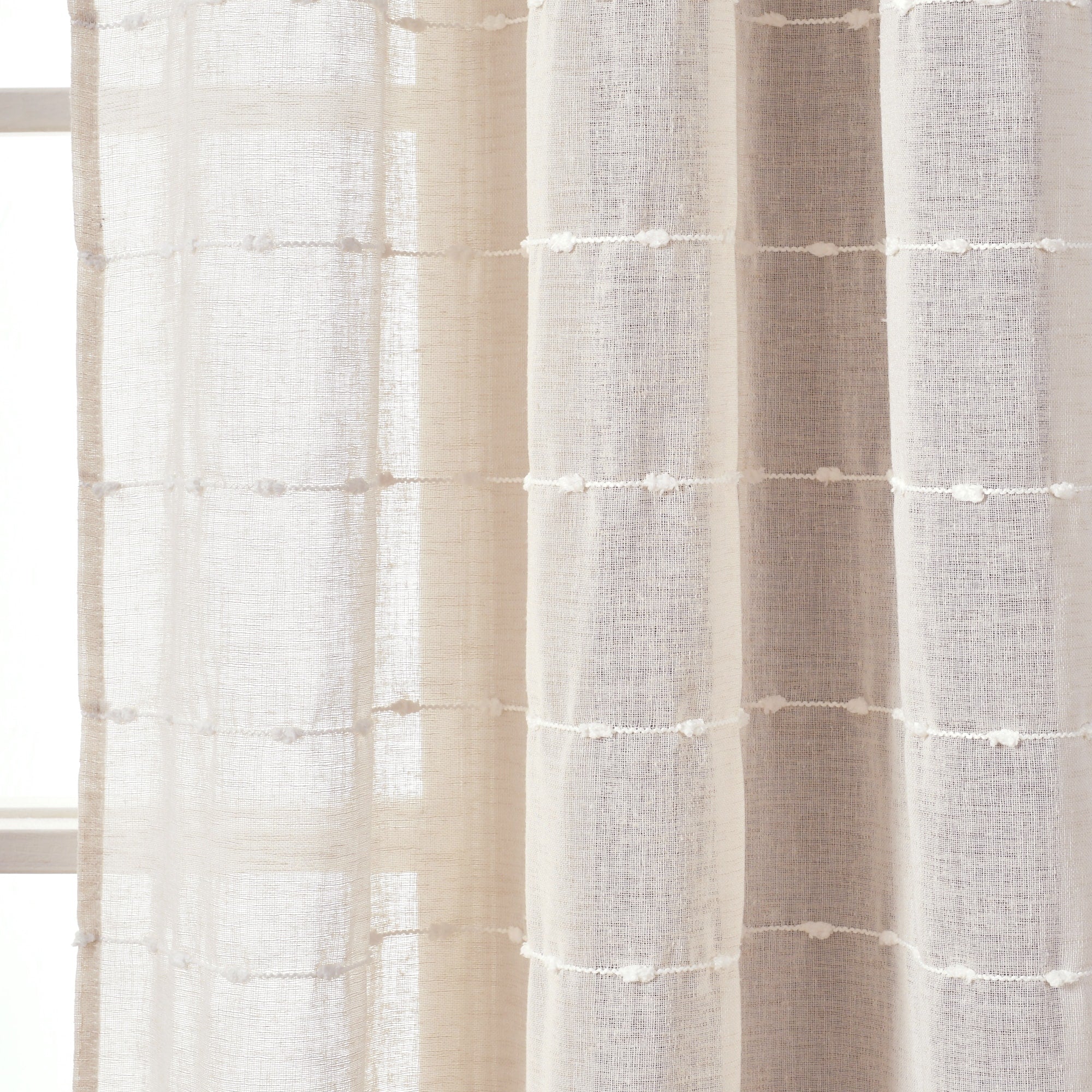Paire de rideaux transparents texturés à œillets de style ferme Lush Decor