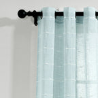 Paire de rideaux transparents texturés à œillets de style ferme Lush Decor
