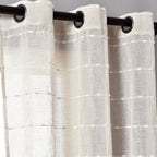 Paire de rideaux transparents texturés à œillets de style ferme Lush Decor