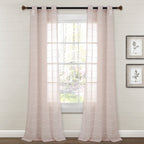 Paire de rideaux transparents texturés à œillets de style ferme Lush Decor