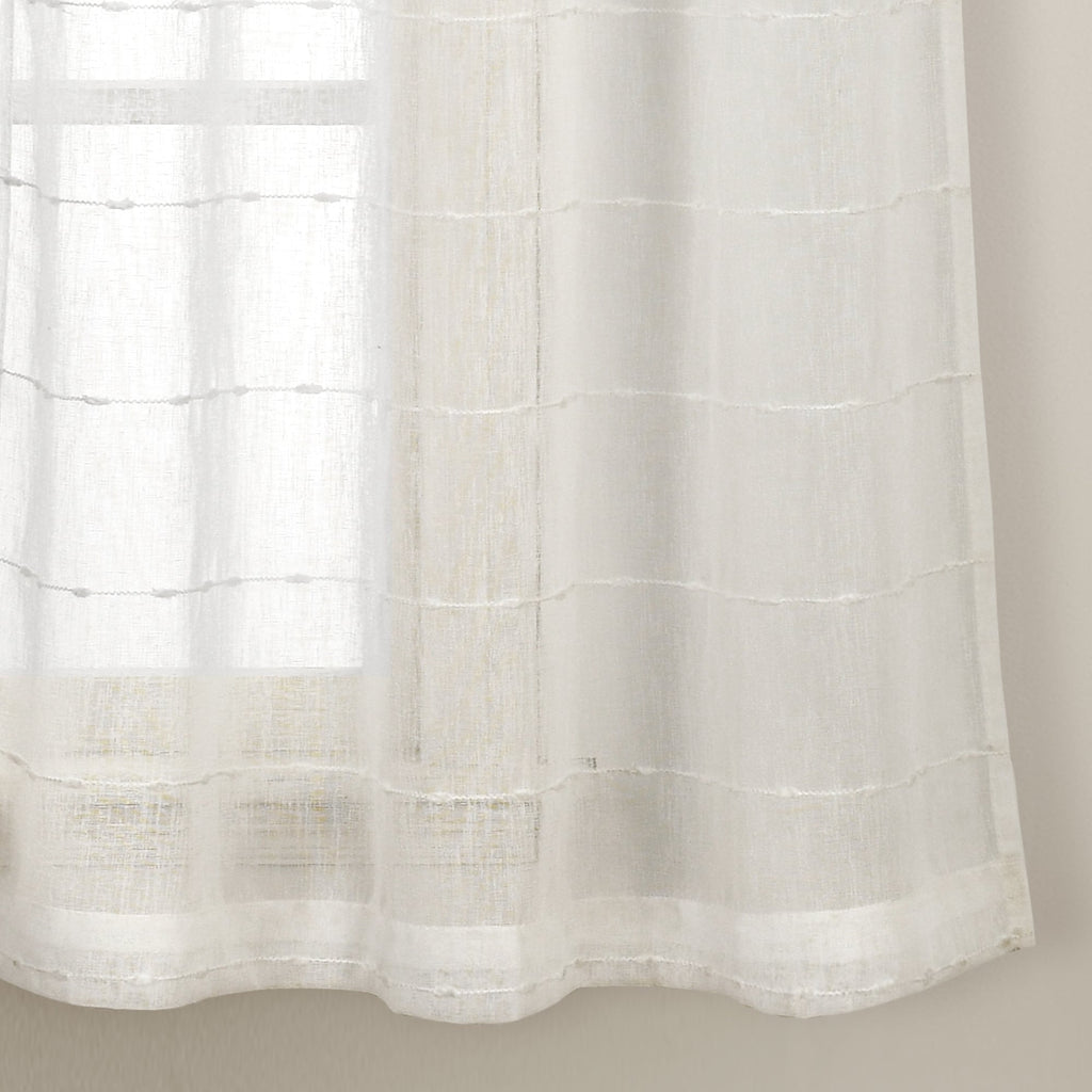 Paire de rideaux transparents texturés à œillets de style ferme Lush Decor