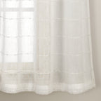 Paire de rideaux transparents texturés à œillets de style ferme Lush Decor