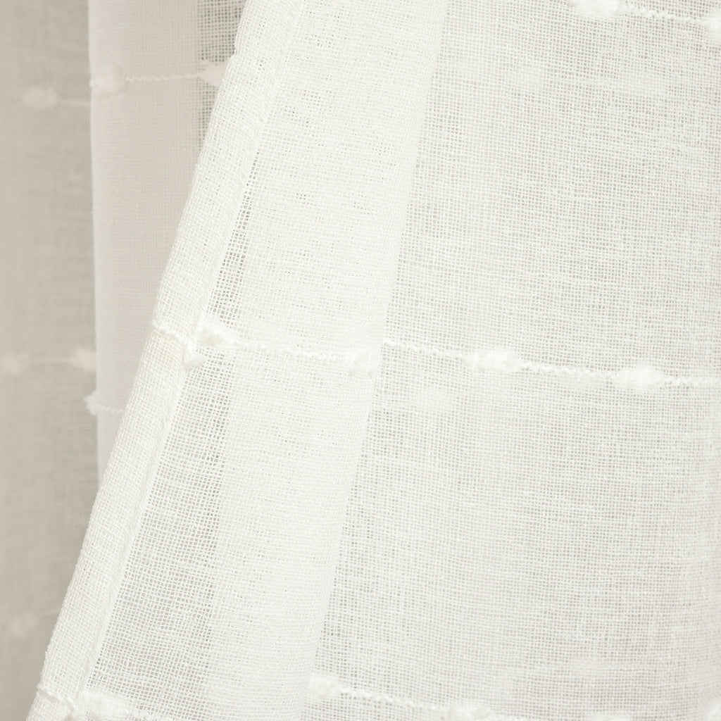 Paire de rideaux transparents texturés à œillets de style ferme Lush Decor