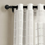Paire de rideaux transparents texturés à œillets de style ferme Lush Decor