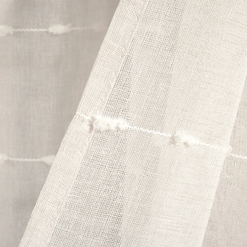 Paire de rideaux transparents texturés à œillets de style ferme Lush Decor