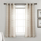 Paire de rideaux transparents texturés à œillets de style ferme Lush Decor