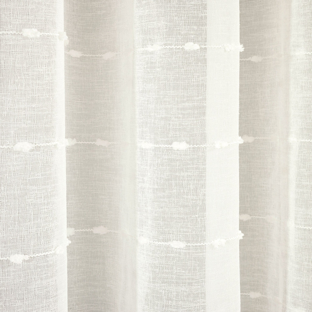 Paire de rideaux transparents texturés à œillets de style ferme Lush Decor