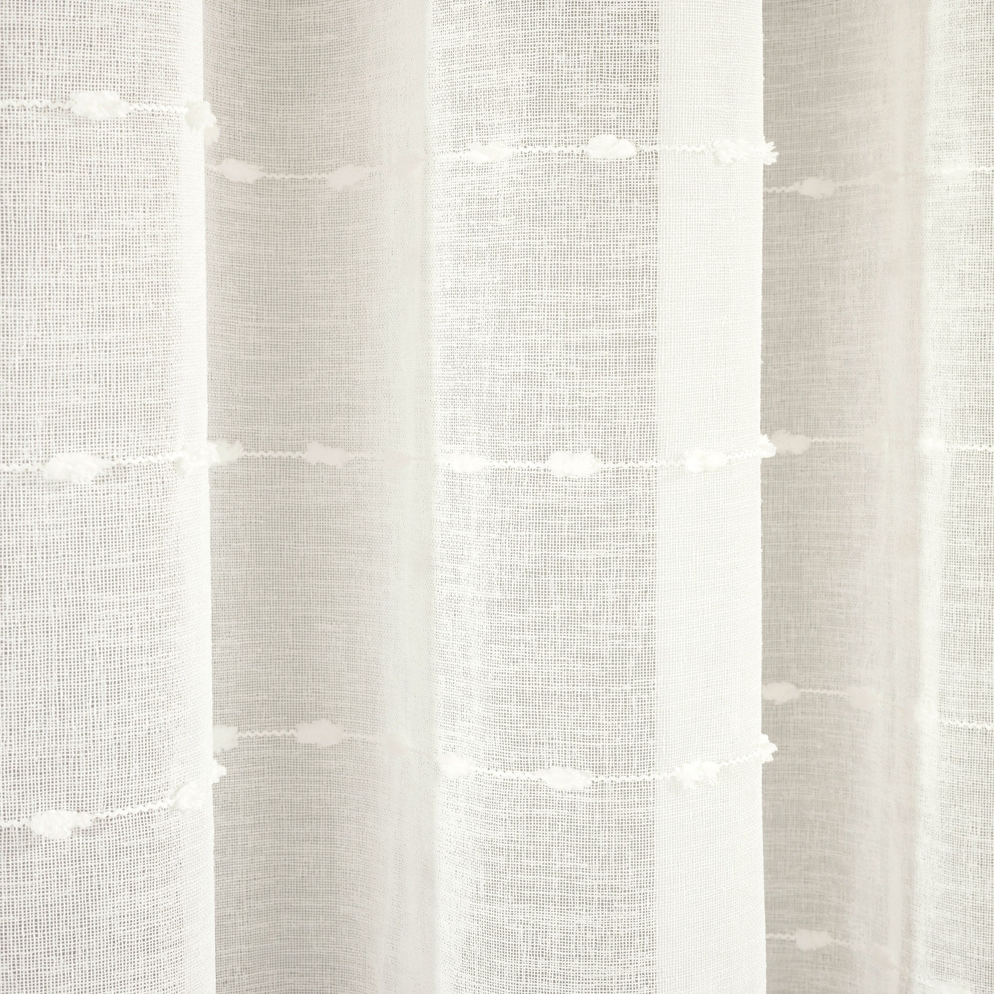 Paire de rideaux transparents texturés à œillets de style ferme Lush Decor