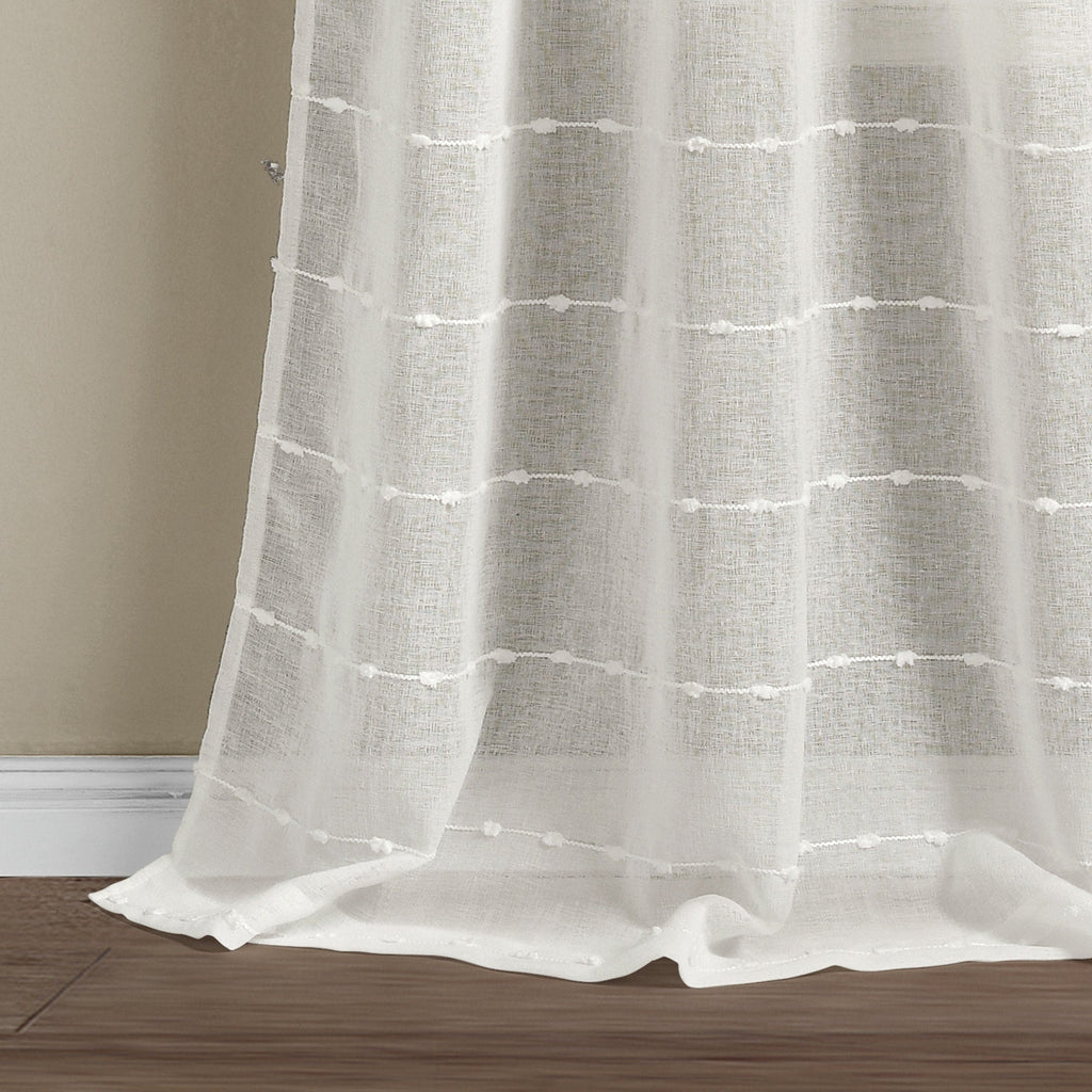 Paire de rideaux transparents texturés à œillets de style ferme Lush Decor