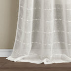 Paire de rideaux transparents texturés à œillets de style ferme Lush Decor