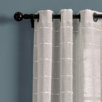 Paire de rideaux transparents texturés à œillets de style ferme Lush Decor